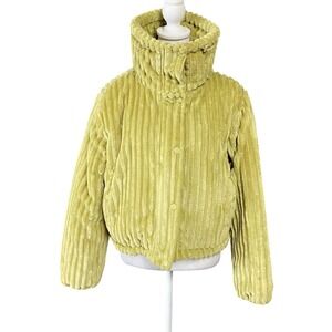 BDG‎ Jacket Womens XS Faux Fur Puffer High Collar Corduroy Urban Outfitters